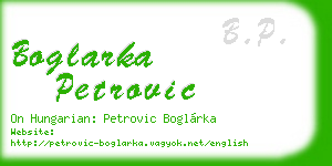 boglarka petrovic business card